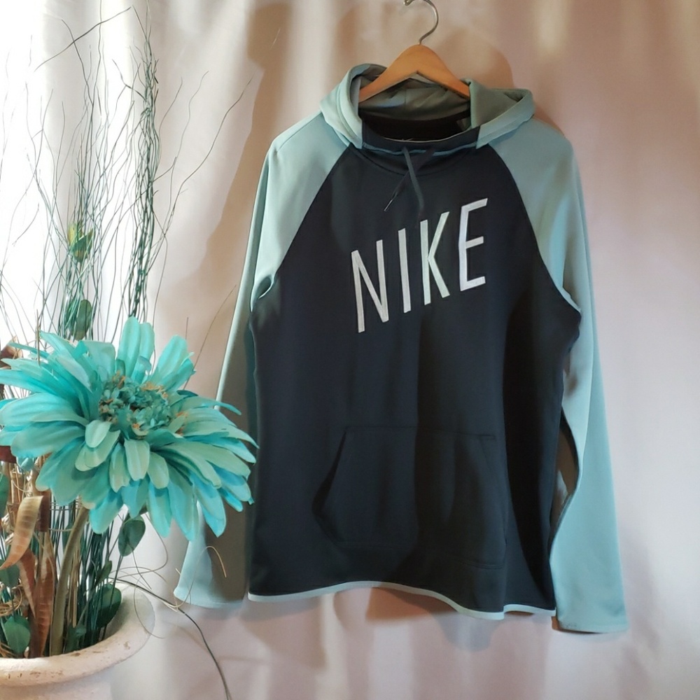 NIKE Large Womans Hoodie Navy & Turquoise NWOT